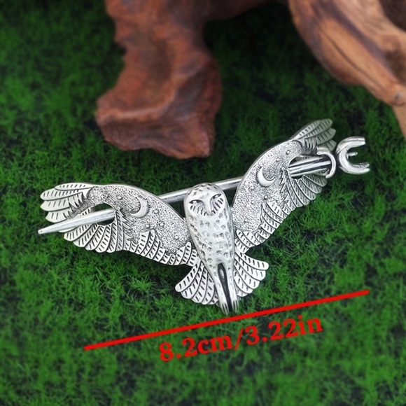 NEW Silver Vintage Viking Bird Hairpin. Gothic Eagle Hair Accessories. Owl 🦉 🦅 - Picture 4 of 8